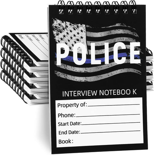 Sinmoe 8 Pcs Top Bound Spiral Notebook, Public Safety Police Field Interview Book, 5 x 3.5 Inches for Reports