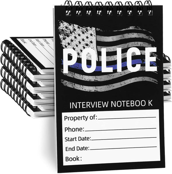 Sinmoe 8 Pcs Top Bound Spiral Notebook, Public Safety Police Field Interview Book, 5 x 3.5 Inches for Reports