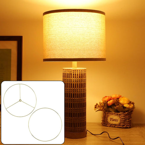 13.7"/35cm Antrader Wire Lamp Shade Rings Metal DIY Drum Lamp Shade Ring for Connecting Lamps Harp, Lampshade Holder