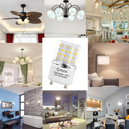 GU24 LED Bulb 15W Non-Dimmable, 120 Watt Equivalent, 1200lm 5000K Daylight, 4-Pack TwistLock Ceiling Light Bulbs