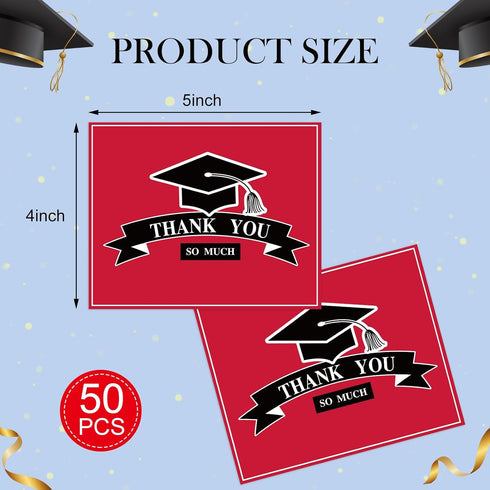 50 Sets 2026 4 5 Inch 50 Tellingyou Graduation Thank You Cards x School Spirit Note Cards with White Envelopes