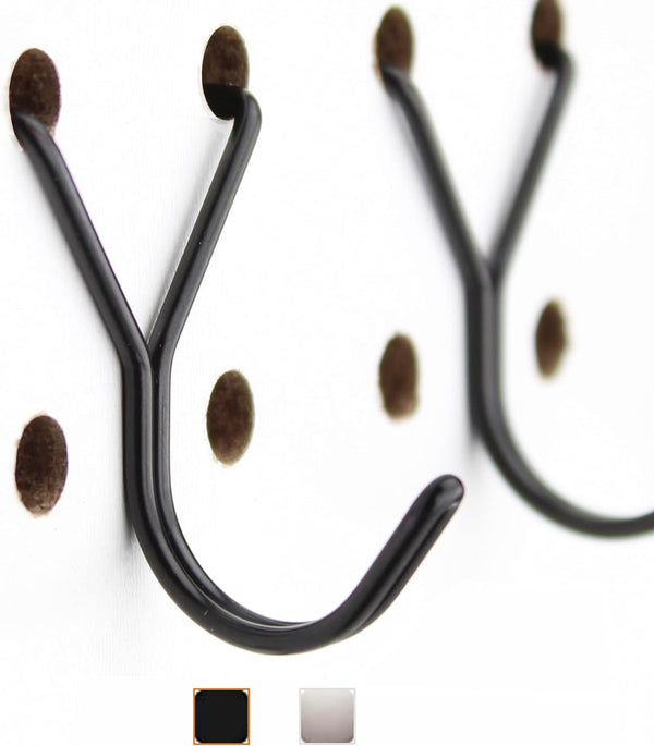 50-Pack Steel Pegboard Hooks 1in J-Hook, Black - Fits Any Peg Board - Organize Jewelry, Keys, Craft Supplies