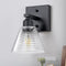 Dalouguan 1-Light Bathroom Vanity Light, Black Modern Bathroom Lighting Fixtures with Clear