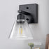 Dalouguan 1-Light Bathroom Vanity Light, Black Modern Bathroom Lighting Fixtures with Clear