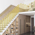 Generic 1.3ft-3.2ft Stair Handrail Railing- U-Shaped Iron Stairway Guardrails, Gold Retro Non-Slip Hand Rails
