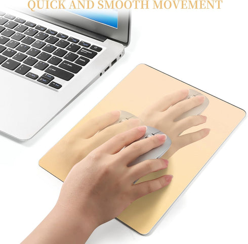 TERRATUTOR Aluminum Mouse Pad with Non-Slip Rubber Base, Micro Sand Blasting Alloy Surface, Golden