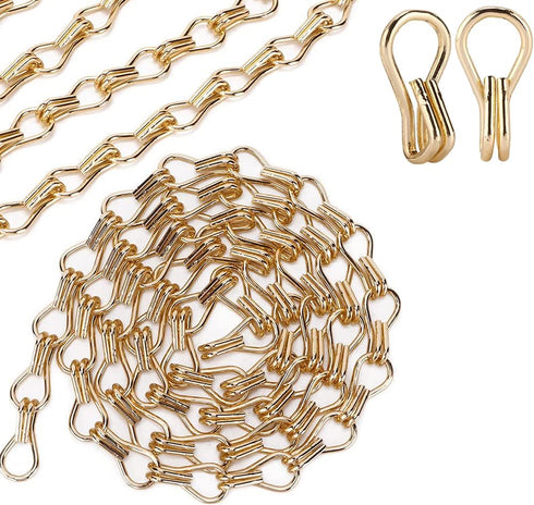 2PCS (2m/78.74in) Watris Veiyi Decorative Chain, Hanging Gold Chain, DIY Chandelier Decor Chain, Metal Chain for Home