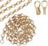 2PCS (2m/78.74in) Watris Veiyi Decorative Chain, Hanging Gold Chain, DIY Chandelier Decor Chain, Metal Chain for Home