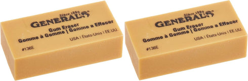 General Pencil 136EBP Artist Gum Eraser - 2 Pack for Precise Art Corrections