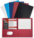 Universal UNV56613 2-Pocket Portfolio, 11 in. x 8.5 in., Embossed Leather Grain - Assorted (25/Box)