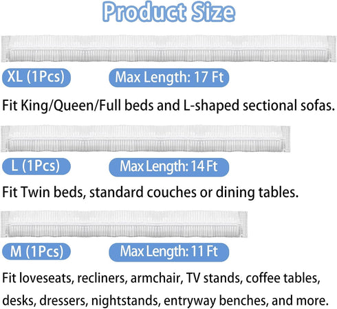 Aphila 3 3 (1XL 1L 1M) Pcs Disposable Furniture Dust Covers with Elastic, Plastic Dust Cover for Sofa Chair Dining