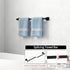 24" 2 Pack MKO Towel Bar for Bathroom, Hand Towel Holder Rod with Metal, Black Towel Racks for Bathroom Hanger Wall