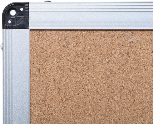 VIZ-PRO Cork Notice Board, 24 X 18 Inches, Silver Aluminium Frame