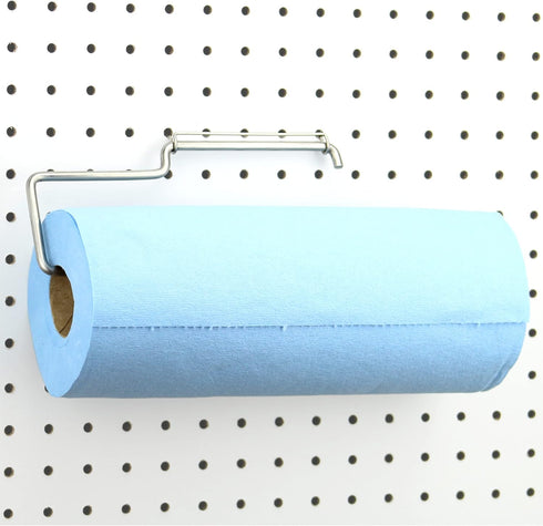 RightArrange One-Handed Tear Pegboard Paper Towel Holder - Stainless Steel for Kitchen, Garage, Craft Room