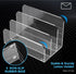 Mail Organizer Countertop, 3 Section Clear Acrylic Small File Holders for Desk, Modern Document Accessories