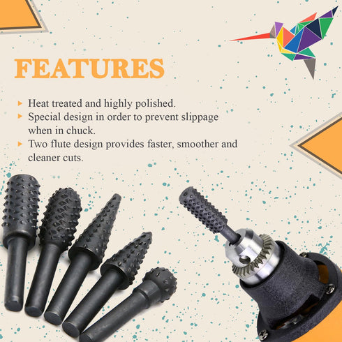 1/4'' DIY Drill Bit Set - 5-PCS/Set, Ergonomic Design & Chrome Vanadium Carpentry Tools