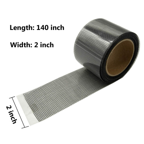 2"x140" Screen Repair Kit, Door Window Screen Repair Tape, Black (2" x 11.7FT)