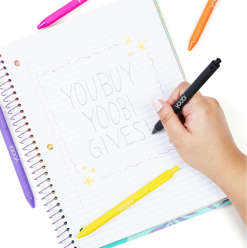 Yoobi Retractable Gel Pen Set, 18 Bright Colors, Fine 1.00mm Point for School or Office, Comfortable Grip