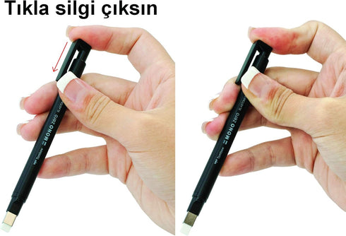Tombow Holder Eraser, Mono Zero Square Shape Black (EH-KUS11)