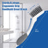 Qaestfy Grout Brush with Long Handle for Cleaning, Stiff Bristles Handheld Tile Scrub Brush, V-Shape Crevice Cleaning
