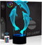 Comiwe Dolphin 3D Illusion Night Light Toys,16 Colors Change Smart Touch & Remote