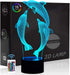 Comiwe Dolphin 3D Illusion Night Light Toys,16 Colors Change Smart Touch & Remote