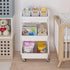 Calmootey 3-Tier Rolling Utility Cart with Drawer, Multifunctional Storage Organizer for Kitchen, Bathroom, Office