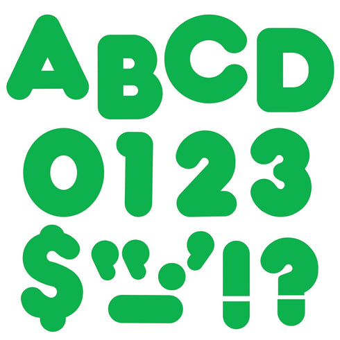 Trend Green Casual Uppercase Ready Letters, 4-Inch, Bulletin Board Decor, 75 Pieces