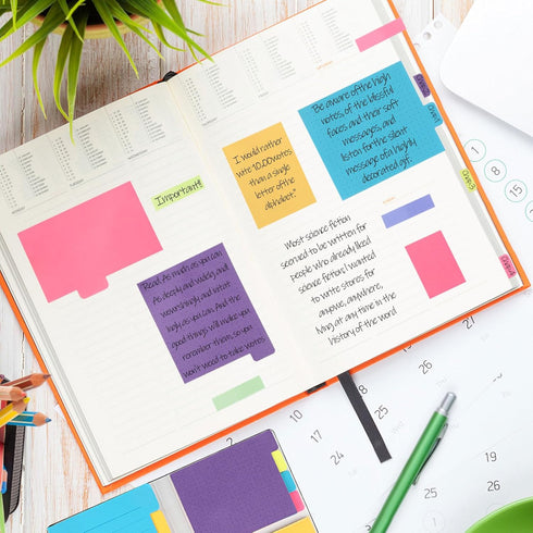 CCINEE Sticky Notes Set, 402 Pcs Colored Divider Self-Stick Notes Pads for Planner, School & Office Supplies