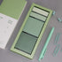 Green Sticky Notes Set - 240 Sheets Lined Pastel Self-Stick Index Tabs for Planner, Bullet Journal, Calendar (Avocado