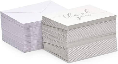 Sustainable Greetings Set Pack 120, 3.75 5 120 Thank You Notes with Envelopes - Blank Inside for Personal Messages