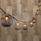Decorative Lantern String Lights Plug in with 10 Black Metal Ball, Connectable