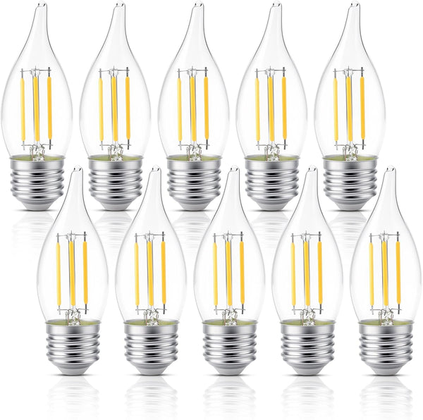 KINUR E26 C35 2700K Decorative Candle Light Ceiling Fan Bulb Candelabra led