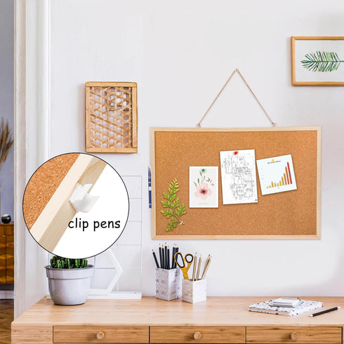 Lyellfe 3 Pack Large Cork Boards for Walls, 24''L x 16''W Thick Notice Board with Push Pins for Office Home Decor