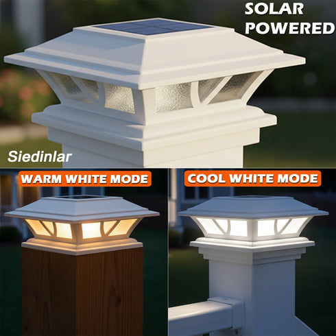 2 4x4 5x5 6x6 (1 Pack) SIEDiNLAR Solar Post Lights Outdoor Modes LED Deck Fence Cap Light for Posts Patio Garden