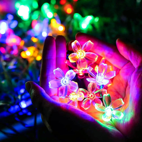 33ft 100 JACUXLSS Flower Fairy String Lights, LED Cherry Blossom Plug in Easter Christmas Tree Hanging Dcor Lamp