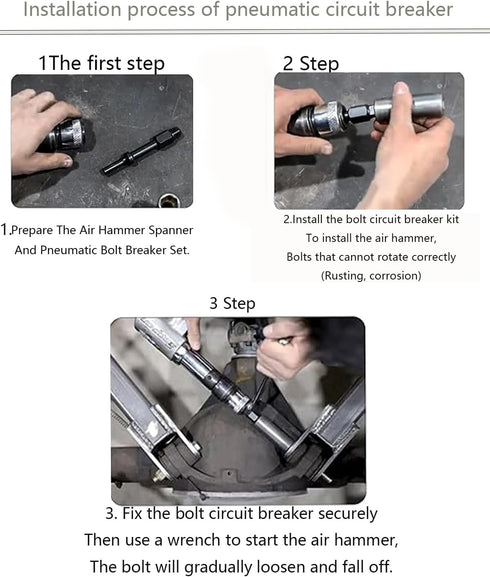 37315 Pneumatic Bolt Breaker, 3/8" & 37316 1/2", for Removing Stubborn Fasteners, Torx Bolts, Nuts