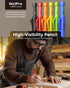 6 Pack CP3000 Set 78 Nicpro Carpenter Pencils with Sharpener, Mechanical Pencil with Refill, Heavy Duty Construction