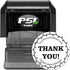 Packaging 1-5/8" Custom Thank You Stamp with Elegant Blossom Ring Design | Pre-Inked Business Rubber Stamper for Small