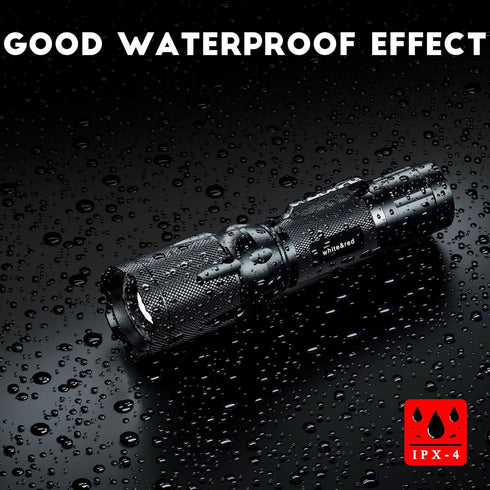 Upgraded Red Flashlight, Bright White & High/Low Power Red Light Options, Portable Waterproof LED Torch for Night Vision