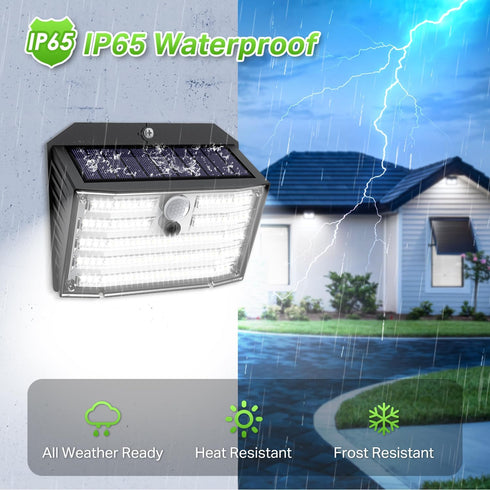 IP65 3 270 (6 Packs) Solar Motion Lights Outdoor, Ultra Bright Solar Fence Lights with Motion Sensor, Waterproof