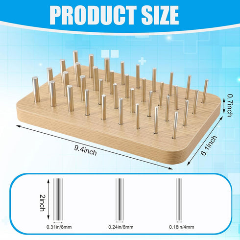 Colingmill 36 4mm/6mm/8mm Hole Wooden Pegboard for Finger Dexterity with Iron Pegs Hand Rehabilitation Board Wood Peg