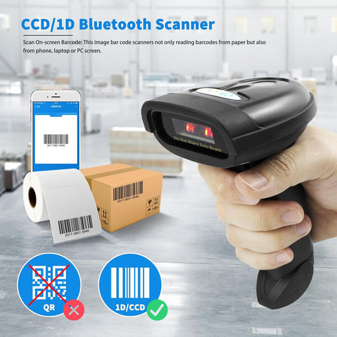 NETUM NT-1228BC Bluetooth Barcode Scanner, Wired & Wireless Connection, Compatible with Smart Phone, Tablet, PC, CCD