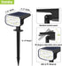 9 IP65,Multicolor Deconrations-4 Pack DAMINY Color Changing Solar Spot Lights Lighting Modes, Outdoor Waterproof RGB