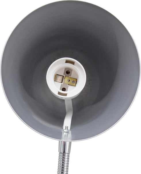 LD1075-SLV 15.28" Simple Designs Sleek Essentials Minimalist Metal Desk Task Lamp, for Office, Desk, Nightstand, Dorm