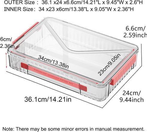 Marte Vanci Plastic Storage Bin with Lid Portable Project Case with Handle Clear Storage Box Moisture-Proof File Document Protector Stackable Container for A4 Letter Paper Photo Crafts Scrapbook by Marte Vanci