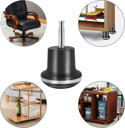 sets 5 Bell Glides Caster WheelsFixed Stationary Castors for caster Sofa Chair Cabinet Furniture Replacement