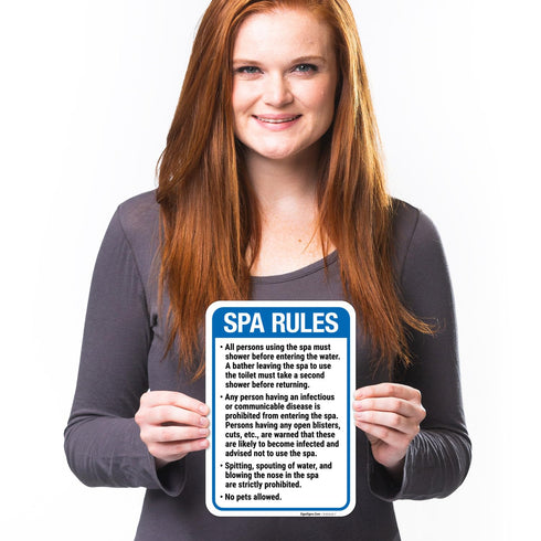 10x7 Inches, 4 Spa Rules All Person Using The Spa Must Shower Before Hawaii Sign, Mil Vinyl Decal Stickers Weather