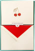 Graphique Cherries Designer Cards Luxe Collection, Gold Foil Embossed Stationery Boxed Set,