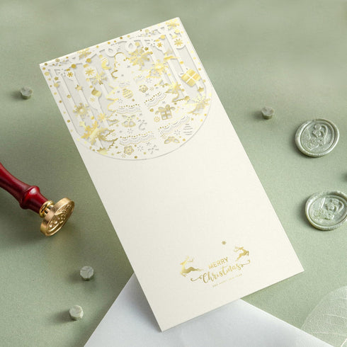 Christmas Cash Envelope, Red Envelope Pack of 18, Gold Stamped Gift for Christmas/Birthday/Holiday
